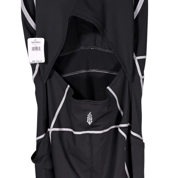 Free People Movement Jumpsuit Black Reflective You're A Peach One Piece L NWT - Picture 8 of 11